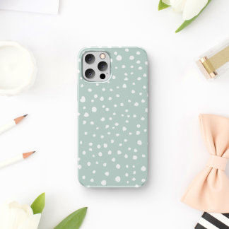 Mint Green Dalmatian Spots, Dalmatian Dots, Dotted iPhone 11 Case