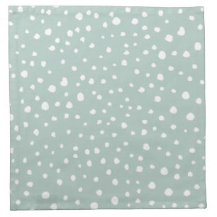 Mint Green Dalmatian Spots, Dalmatian Dots, Dotted Cloth Napkin