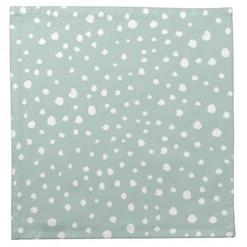 Mint Green Dalmatian Spots Dalmatian Dots Dotted Cloth Napkin