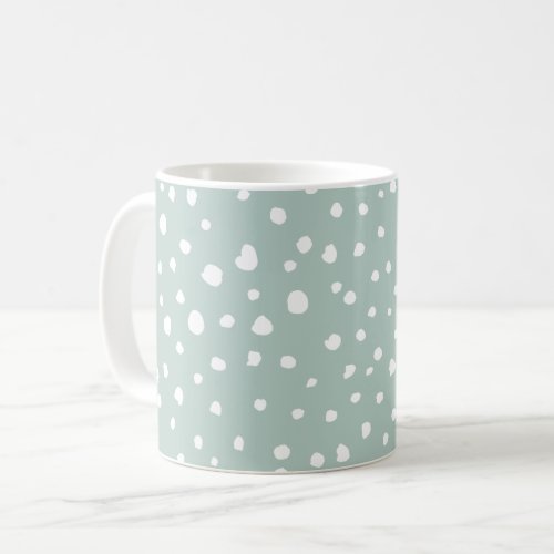 Mint Green Dalmatian Spots Dalmatian Dots Dotted Coffee Mug