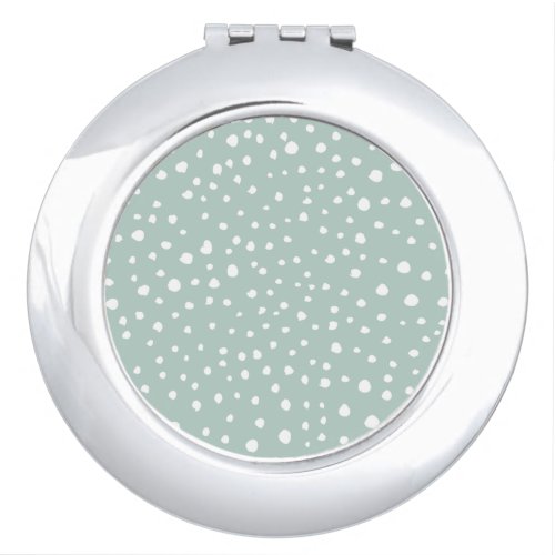 Mint Green Dalmatian Spots Dalmatian Dots Dotted Compact Mirror