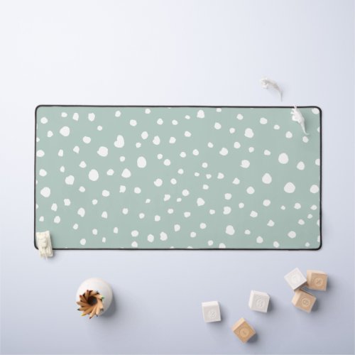 Mint Green Dalmatian Spots Dalmatian Dots Dotted Desk Mat
