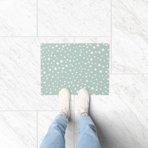 Mint Green Dalmatian Spots, Dalmatian Dots, Dotted Doormat