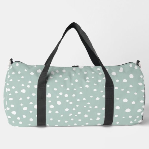 Mint Green Dalmatian Spots Dalmatian Dots Dotted Duffle Bag