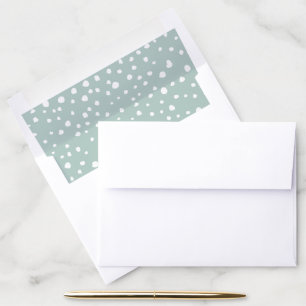 Mint Green Dalmatian Spots, Dalmatian Dots, Dotted Envelope Liner
