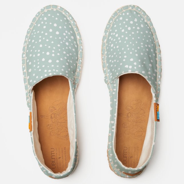 Mint Green Dalmatian Spots, Dalmatian Dots, Dotted Espadrilles (Front)