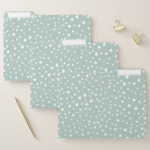 Mint Green Dalmatian Spots, Dalmatian Dots, Dotted File Folder