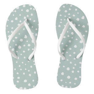 Mint Green Dalmatian Spots, Dalmatian Dots, Dotted Flip Flops