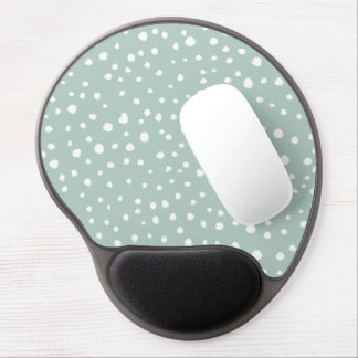 Mint Green Dalmatian Spots, Dalmatian Dots, Dotted Gel Mouse Pad