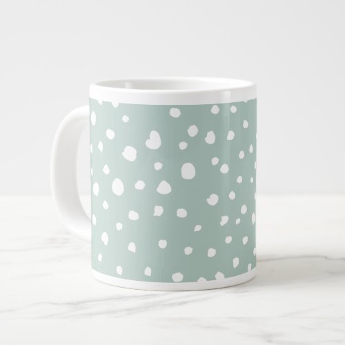 Mint Green Dalmatian Spots Dalmatian Dots Dotted Giant Coffee Mug