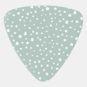 Mint Green Dalmatian Spots, Dalmatian Dots, Dotted Guitar Pick