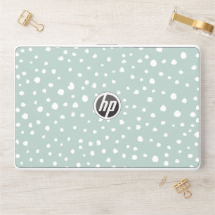 Mint Green Dalmatian Spots, Dalmatian Dots, Dotted HP Laptop Skin