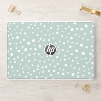 Mint Green Dalmatian Spots, Dalmatian Dots, Dotted HP Laptop Skin