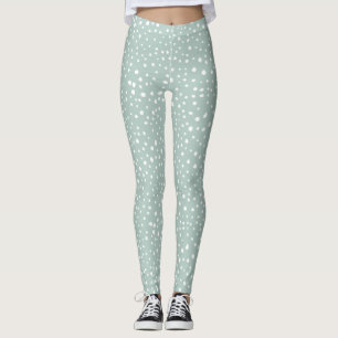 Mint Green Dalmatian Spots, Dalmatian Dots, Dotted Leggings