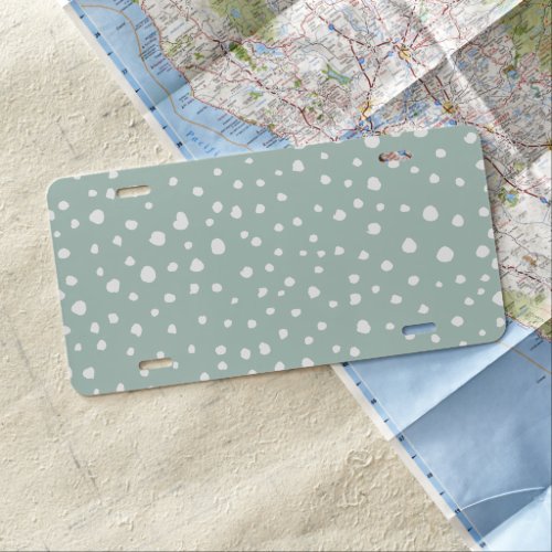 Mint Green Dalmatian Spots Dalmatian Dots Dotted License Plate