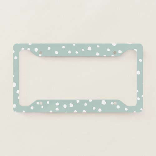 Mint Green Dalmatian Spots Dalmatian Dots Dotted License Plate Frame