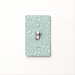 Mint Green Dalmatian Spots, Dalmatian Dots, Dotted Light Switch Cover