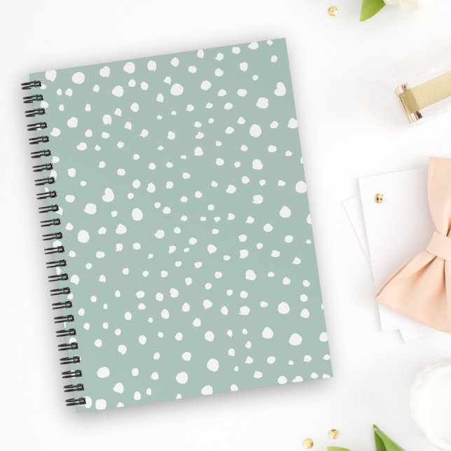 Mint Green Dalmatian Spots, Dalmatian Dots, Dotted Notebook (Creator Uploaded)