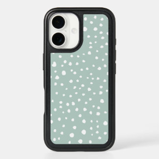 Mint Green Dalmatian Spots, Dalmatian Dots, Dotted iPhone 16 Case