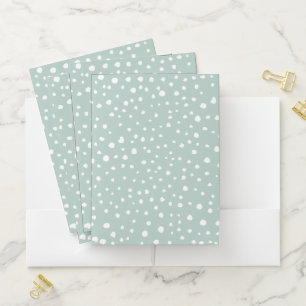 Mint Green Dalmatian Spots, Dalmatian Dots, Dotted Pocket Folder