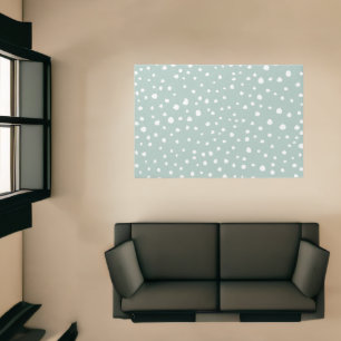 Mint Green Dalmatian Spots, Dalmatian Dots, Dotted Rug