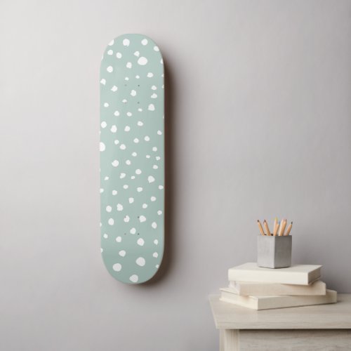 Mint Green Dalmatian Spots Dalmatian Dots Dotted Skateboard