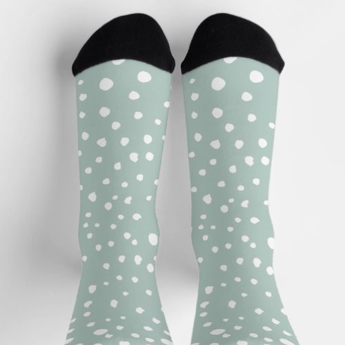 Mint Green Dalmatian Spots Dalmatian Dots Dotted Socks
