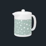 Mint Green Dalmatian Spots, Dalmatian Dots, Dotted Teapot<br><div class="desc">Cute,  fun and adorable dalmatian spots pattern in mint green and white color. Modern and trendy gift,  perfect for dalmatian lover in your life.</div>