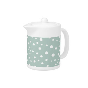 Mint Green Dalmatian Spots, Dalmatian Dots, Dotted Teapot