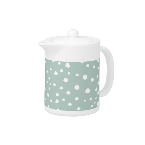 Mint Green Dalmatian Spots Dalmatian Dots Dotted Teapot