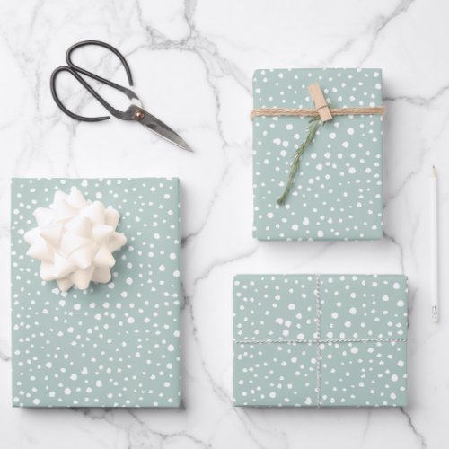 Mint Green Dalmatian Spots Dalmatian Dots Dotted Wrapping Paper Sheets