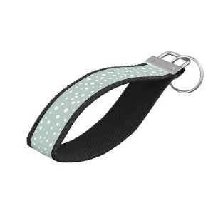 Mint Green Dalmatian Spots, Dalmatian Dots, Dotted Wrist Keychain