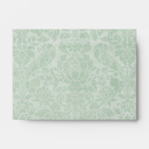 Mint Green Damask Envelope A6