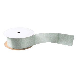 Mint Green Damask Satin Ribbon, 1.5"W 2 Yard Spool Ribbon