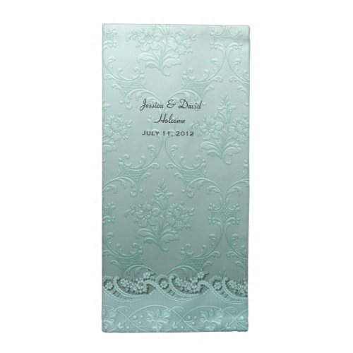 Mint Green Damask Wedding Napkins