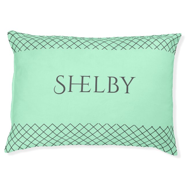 Mint Green Dog Bed | Personalized Pet Name (Front)