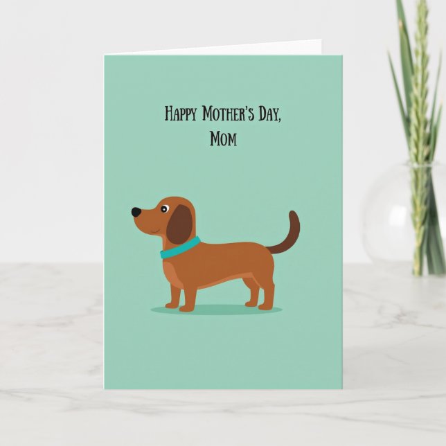 Mint Green Dog Greeting Card (Front)
