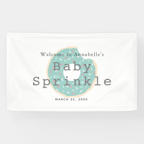 Mint Green Donut Baby Sprinkle   Shower Banner