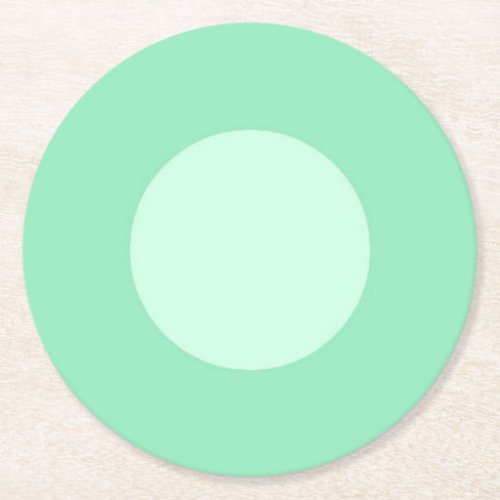 Mint Green Dot Modern Elegant Blank Template Round Paper Coaster