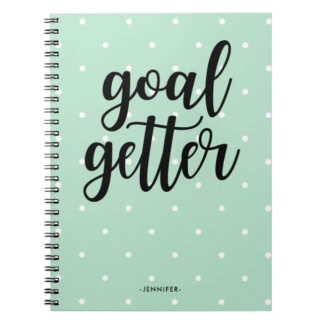 Mint Green Dots | Goal Getter Notebook (Front)