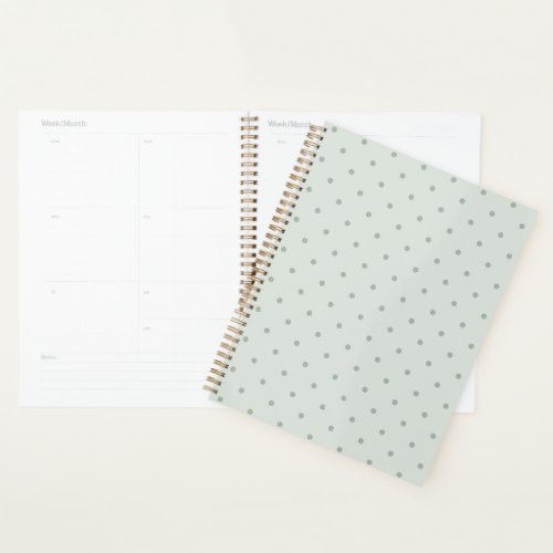 Mint Green Dots Planner