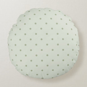Mint Green Dots Round Pillow