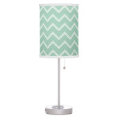 Mint Green Double Chevron Pattern Table Lamp (Left)