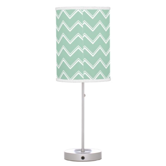 Mint Green Double Chevron Pattern Table Lamp (Back)