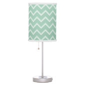 Mint Green Double Chevron Pattern Table Lamp (Right)