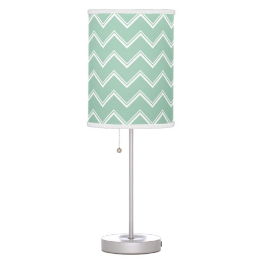 Mint Green Double Chevron Pattern Table Lamp (Right)