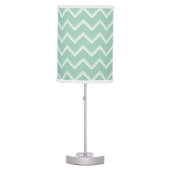 Mint Green Double Chevron Pattern Table Lamp (Front)