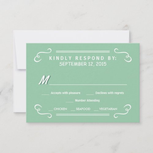 Mint Green Eat Drink &amp; RSVP Rustic Wedding Reply