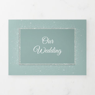 Mint Green Elegance Wedding Tri-Fold Invitation