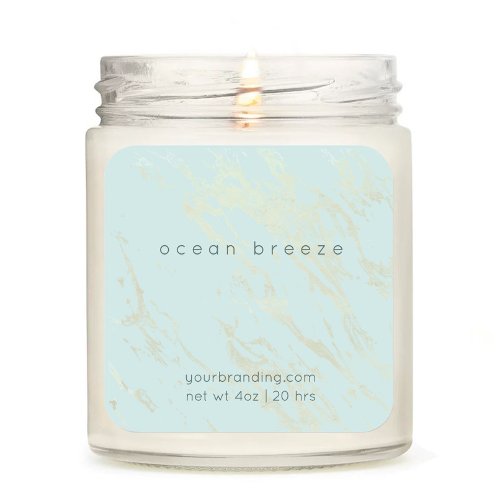 Mint Green Elegant Candle Cosmetic Sticker Label
